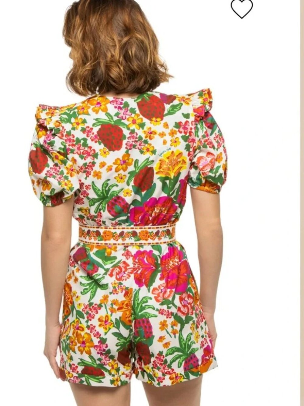 Farm Rio Off-White Flowerful Sketch Romper S - Picture 2 of 3